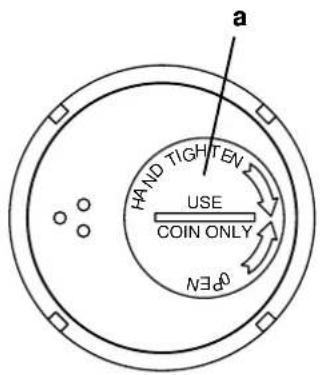 a HAND TIGHTEN USE COIN ONLY NED0