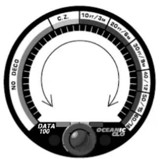 C.Z. 10ft/3m 20ft/6m 30ft/8m 21.0F 10Ω 10Ω DATA 100 OCEANIC O23