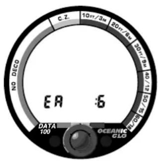 C.Z. 10ft/3M 20ft/6L 20ft/14L 5L/Off NO DECO EA :6 DATA 100 OCEANIC CLO