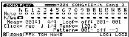 SONG PLET M001 SONG[Init Song] F: F 1 2 3 4 5 6 7 8 9 10 11 12 13 14 15 16 Mute ▾ ▾ ▾ ▾ ▾ ▾ ▾ ▾ ▾ ▾ ▾ ▾ ▾ ▾ ▾ ▾ ▾ ▾ ▾ ▾ ▾ ▾ ▾ ▾ ▾ ▾ ▾ ▾ ▾ ▾ ▾ ▾ ▾ ▾ ▾ ▾ ▾ ▾ ▾ ▾ ▾ ▾ ▾ ▾ ▾ ▾ ▾ ▾ ▾ ▾ ▅ F:Thru ▾ ▾ ▾ ▾ ▾ ▾ ▾ ▾ ▾ ▾ ▾ ▾ ▾ ▾ ▾ ▾ ▾ ▾ ▾ ▾ ▾ ▾ ▾ ▾ ▾ ▾ ▾ ▾ ▾ ▾ ▾ ▾ ▾ ▾ ▾ ▾ ▾ ▾ ▾ ▾ ▾ ▾ ▾ ▾ ▾ ▾ ▾ ▾ ▾ ▵ Meas= 001:1 4/4 Loop= off: 001- 001 Click= rec J 1/4 Tempo= 120.0 Pattern= 00[- off --] SONG PFX TOH NAME LOC1 LOO2
