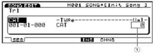 SONG-107 M001 SONG-101: Song J Tr1 CAT 001-01-000 -TYPE CAT Us1- 0 SEQ INS CHNG ①