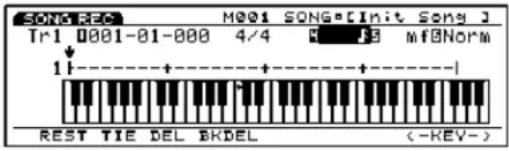 SONG REC M001 SONG*[Init Song] Tr1 0001-01-000 4/4 F J3 mf@Norm 1+----+----+----+ REST TIE DEL BRDEL (-KEV-)