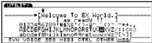 [Welcome To EX World.] [ I am ready !! ] 0123456789!#%'()~@^{}~"*+, ABCDEFGHIJKLMNOPQRSTUVWXYZ?[]: abcdefghijklmnopqrstuvwxyz?[]: SVN VOICE SEO MIDI CTRL OTHER HSGI