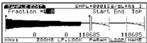 SAMPLE EOT SMPL-0001[ca/dL+R1] Fraction = 0.0 Start End Top 0 0 118685 118685 KNx1 ZOOMS LP.LOCK PARAM LOOE NAME