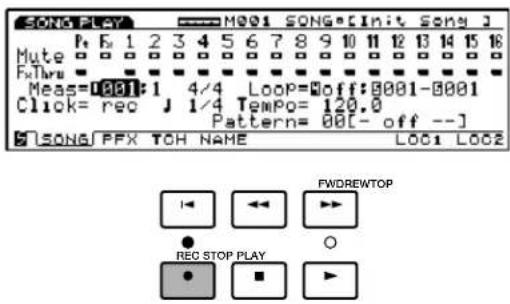 YAMAHA EX5R - Und so rufen Sie den Song Record-Modus auf - 1
