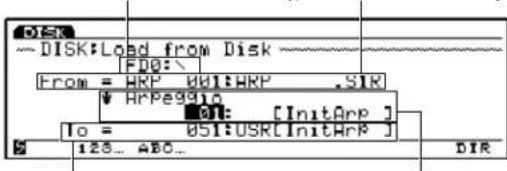DISK:Load from Disk F00:\ From = HRP 001:HRP .SIR ✓ HrPe9910 [Init: [InitApp]] To = 051:USR[InitApp] 128... ABO... DIR
