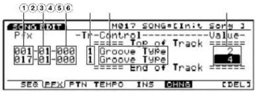 123456 S-NT-01 Pfx 001-01-000 017-01-000 M017 SONG-Init Sory 3 -Tr-Control--------Value-- === Top of Track ==== 1 Groove Type 2 1 Groove Type 4 ------ End of Track =---- SEG UFX PTN TEMPO INS CHNG CDELJ