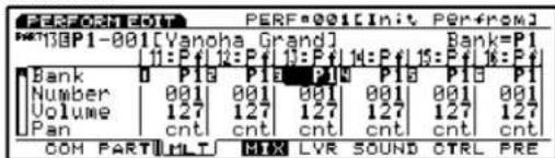 PERFORMEOT PERF=001[Init Per+rom] **3BP1-001[Vanoha Grand] Bank=P1 11:Pf 12:Pf 13:Pf 14:Pf 15:Pf 16:Pf Bank P18 P18 P1N P18 P18 P1 Number 001 001 001 001 001 001 Volume 127 127 127 127 127 127 Pan cnt cnt cnt cnt cnt cnt COM PARTHTL KTX LVR SOUND CTRL PRE