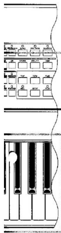 Diagram showing piano keyboard layout with labeled keys and control buttons