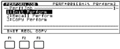 PERFORM JO5 PERF:001[Init Perform] Perf:Job 1: 1:Init Perform 2:Recall Perform 3:Copy Perform INIT REOL COPY F1 F2 F3