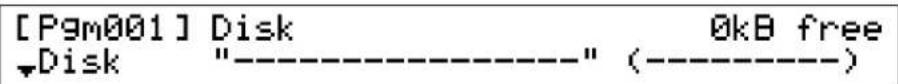 [Pgm001] Disk Disk "----" 0kB free (----)