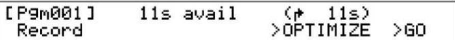 [Pgm001] 11s avail (↑ 11s) Record >OPTIMIZE >GO