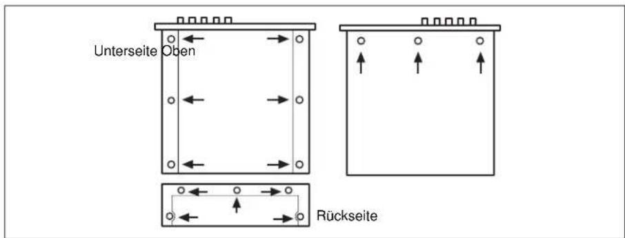 Unterseite Oben Rückseite