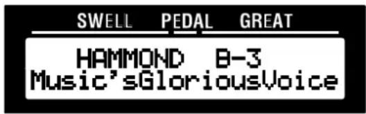 Hammond NEW C-3 - PLAY Mode - Graphic Display with parameters. - 1