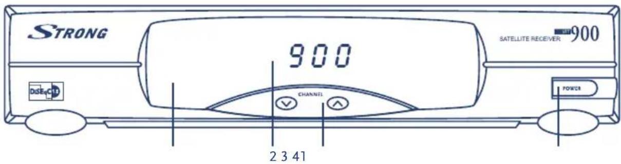 STRONG 900 SATELLITE RECEIVER 900 DISE-CLD CHANNEL 2 3 41 POWER