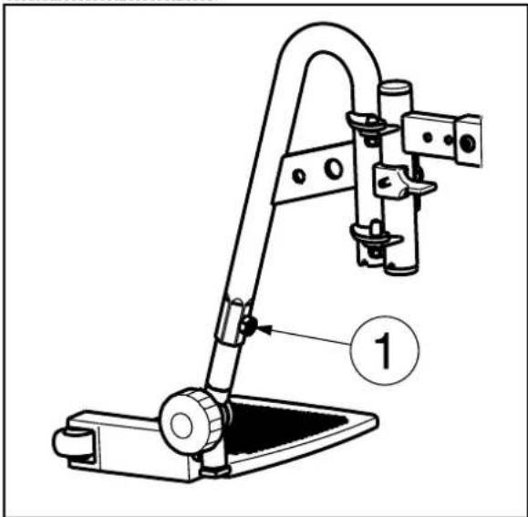 Technical diagram of a mechanical device with labeled component '1'