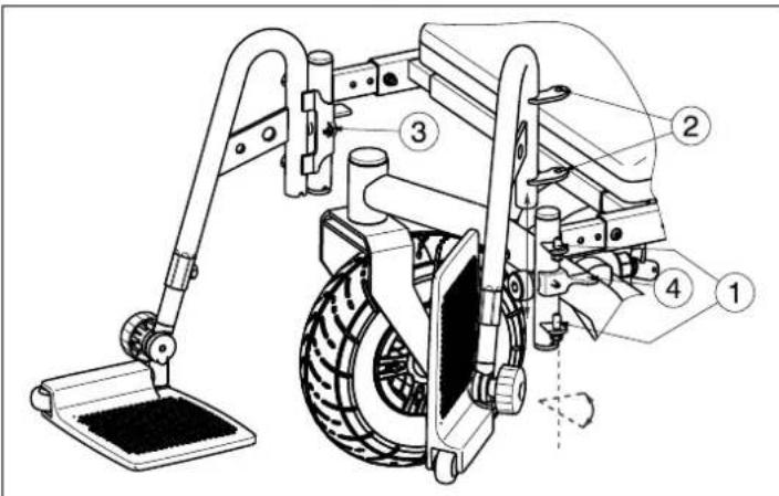Technical diagram of a mechanical device with numbered components, likely an agricultural or agricultural machine.