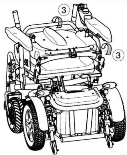 Technical diagram of a mobile vehicle with numbered components for identification