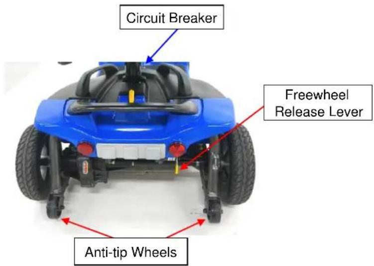 Shoprider TE-7A - Anti-tip wheels - 1