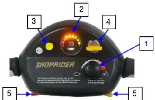 Shoprider TE-7A - SCOOTER TILLER CONTROLS (Fig. 4) - 1