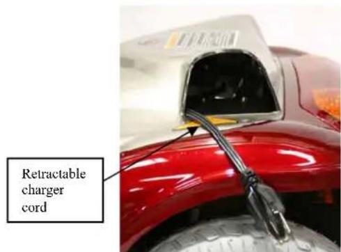 Shoprider Sovereign LE4 - Retractable charger cord (FOR Sovereign LE3 & LE4 ONLY) (Fig. 10) - 2