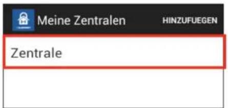 Meine Zentralen HINZUFUEGEN Zentrale
