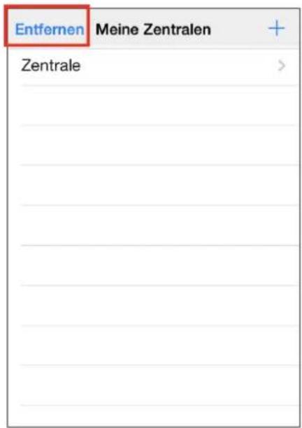 Entfernen Meine Zentralen Zentrale >