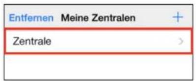 Entfernen Meine Zentralen Zentrale >