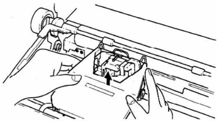 BROTHER EM-530 - Removing the old cassette ribbon - 1