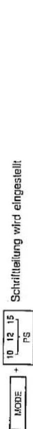 Schrittelling wird eingestellt PS 10 12 15 MODE +