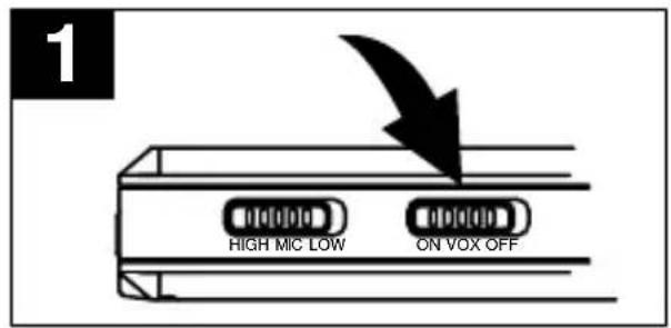 1 HIGH MIC LOW ON VOX OFF