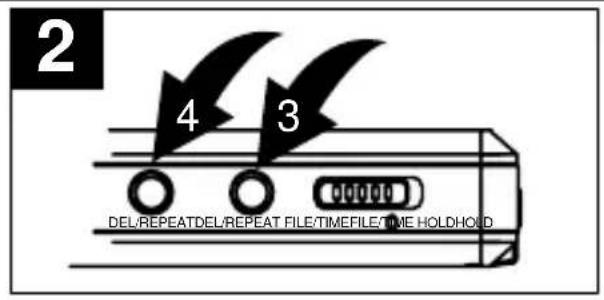 2 4 3 DEL/REPEATDEL/REPEAT FILE/TIME FILE/TIME HOLD/HOLD