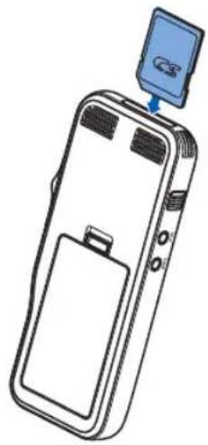PHILIPS Pocket Memo DPM7820 - Einsetzen und Auswerfen der Speicherkarte - 1