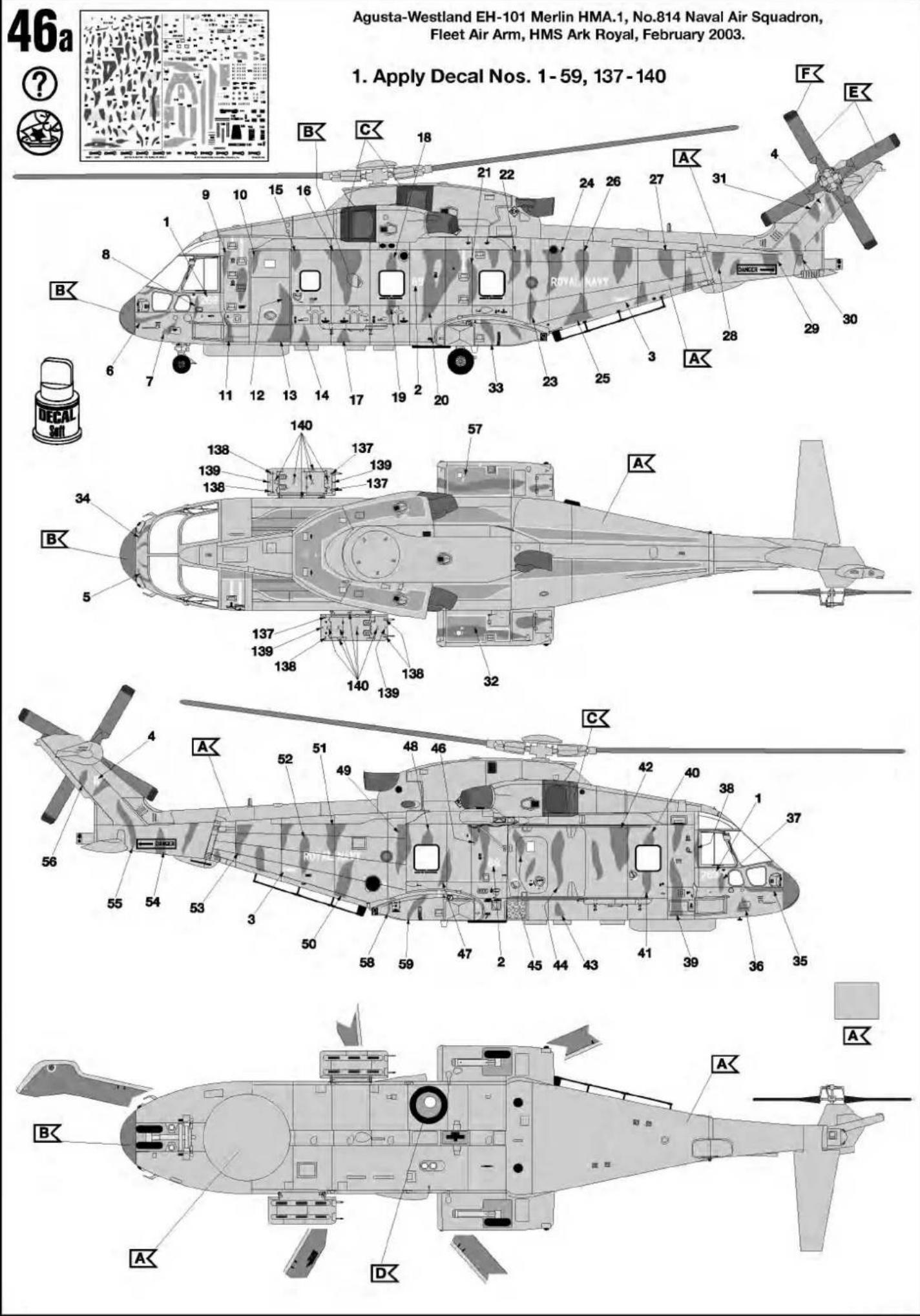 Revell EH-101 Merlin HMA.1 - Benötigte Farben / Used Colors - 2