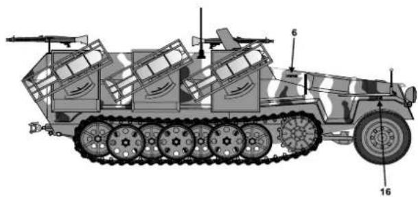 Revell Sd.Kfz. 251/1 Type C - Benötigte Farben / Used Colors - 14