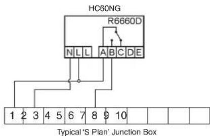 HC60NG R6660D N L L A B C D E 1 2 3 4 5 6 7 8 9 10 Typical 'S Plan' Junction Box