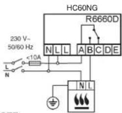 HC60NG R6660D 230 V~ 50/60 Hz N L L A B C D E <10A L N N L