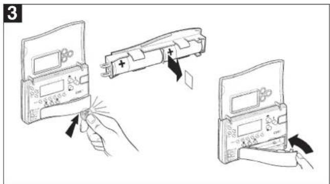 Diagram showing three-step battery testing process: adding a component, adding a battery pack, and adding a multimeter.