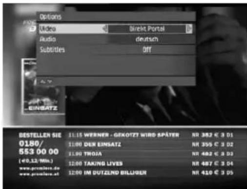 Options Video Birekt Portal Audio deutsch Subtitles Off EINSATZ BESTELLEN SIE 11.15 WERNER - GEKOTZT WIRD SPÄTER NR 382 € 3 D1 0180/ 553 00 00 11:00 DER EINSATZ NR 355 € 3 D2 (€0.12/Mix.) 11:00 TROJA NR 482 € 3 D3 www.premiere.de 12:00 TAKING LIVES NR 487 € 3 D4 www.premiere.at 12:00 IM DUTZEND BILLIGER NR 410 € 3 D5