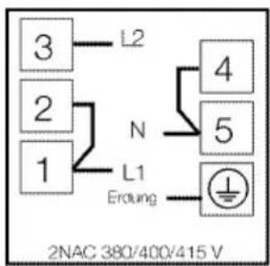 3 L2 2 N 1 L1 Erolung 4 5 ± 2NAC 380/400/415 V