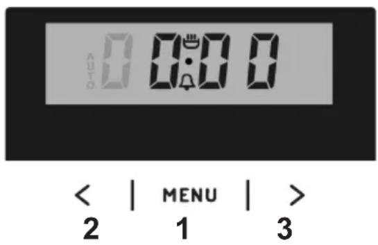 0 0:00 AUTO < | MENU | > 2 1 3