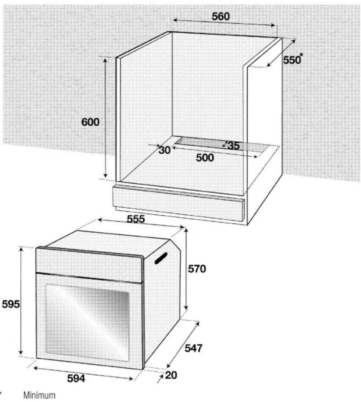 560 550* 600 30 35 500 555 570 595 547 20 594 Minimum