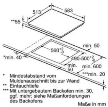 BOSCH Serie 4 HBD40CR51 - PIE645BB1E Edelstahl, umlaufender Rahmen 60 cm Induktions-Kochfeld Glaskeramik - 1