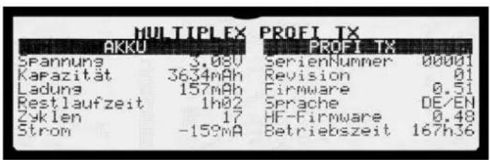 MULTIPLEX PROFI TX16 Master Edition - Statusanzeige #1 - 1