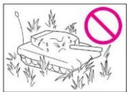 XciteRC U.S. M1A2 - Caution: This battle tank is for indoor use only! Please avoid the following misuses. - 4