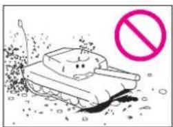 XciteRC Leopard 2A5 - Caution: This battle tank is for indoor use only! Please avoid the following misuses - 3