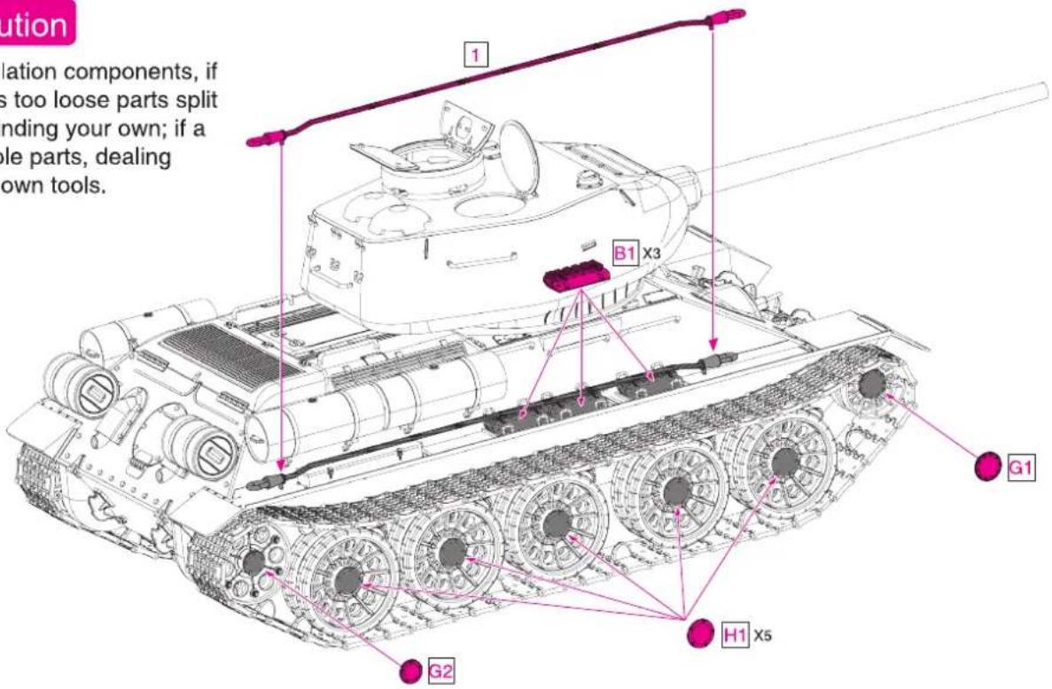 XciteRC T-34/85 - HOW TO INSTALL APPENDANT PARTS - 2