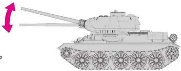 XciteRC T-34/85 - Gun Up/Down - 2