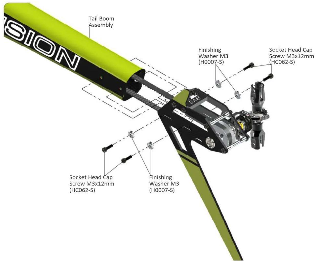 SAB SG652 - Assemble H0045-S in the boom: - 4