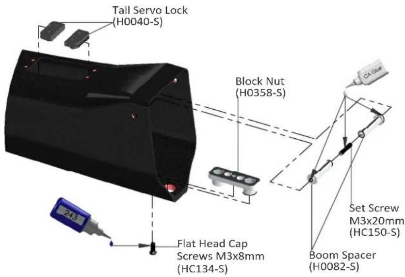 SAB SG652 - Assemble H0040-S in the boom: - 1
